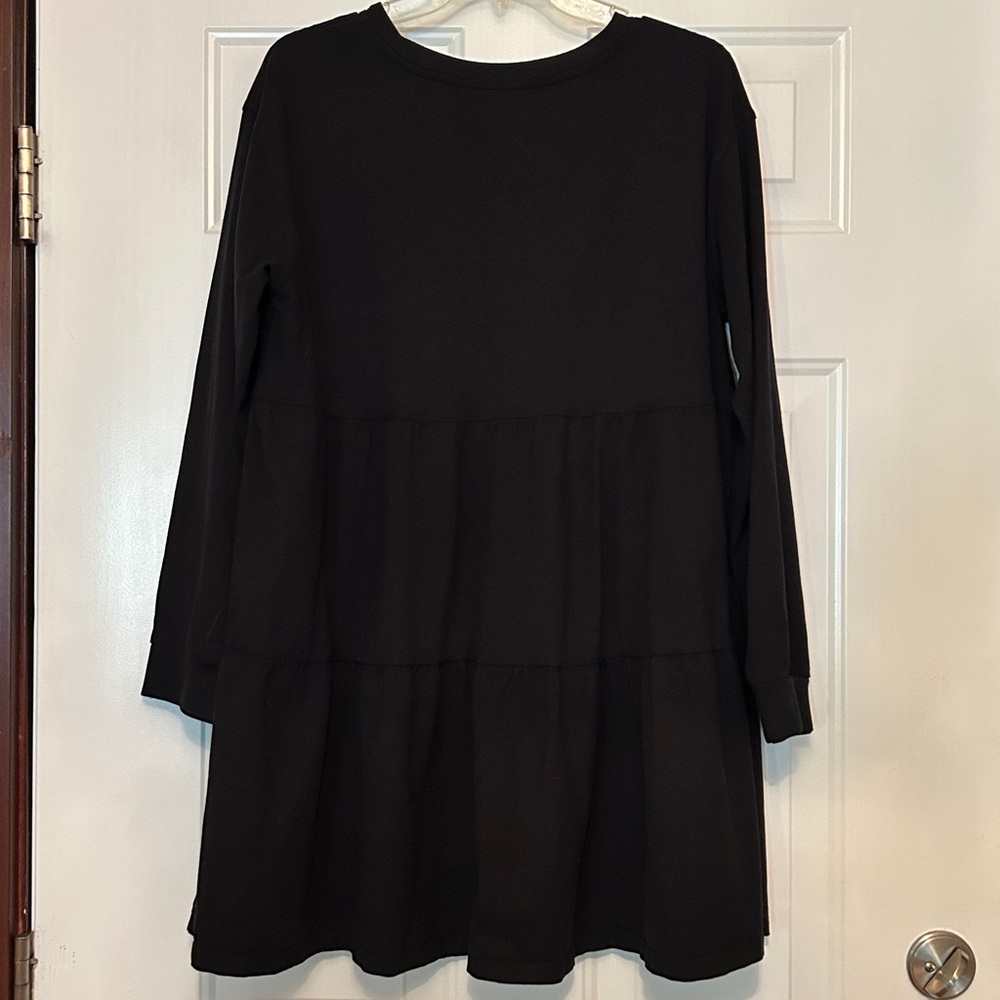 Serra Cotton Tunic/Dress L Black Casual Minimalist Versatile Staple Classic - Picture 4 of 9